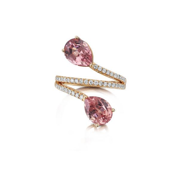 14k Rose Gold Lotus Garnet & Diamond Fashion Ring Orin Jewelers Northville, MI