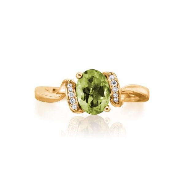 14k Yellow Gold Peridot & Diamond Fashion Ring Orin Jewelers Northville, MI