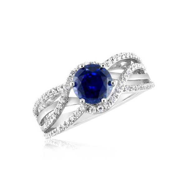 18k White Gold Sapphire & Diamond Ring Orin Jewelers Northville, MI