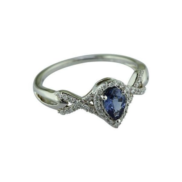 14k White Gold Sapphire & Diamond Ring Orin Jewelers Northville, MI