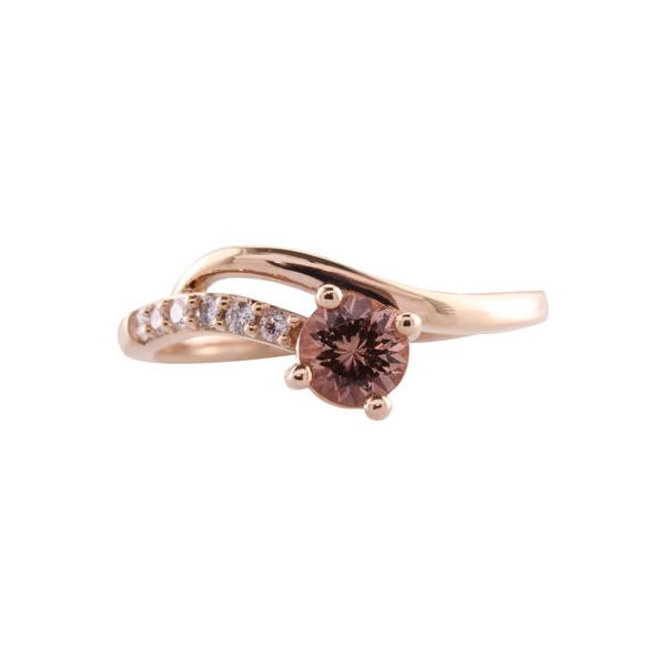 Lady's 14K Rosé Gold Fashion Ring W/1 Lotus Garnet & 6 Diamonds Orin Jewelers Northville, MI