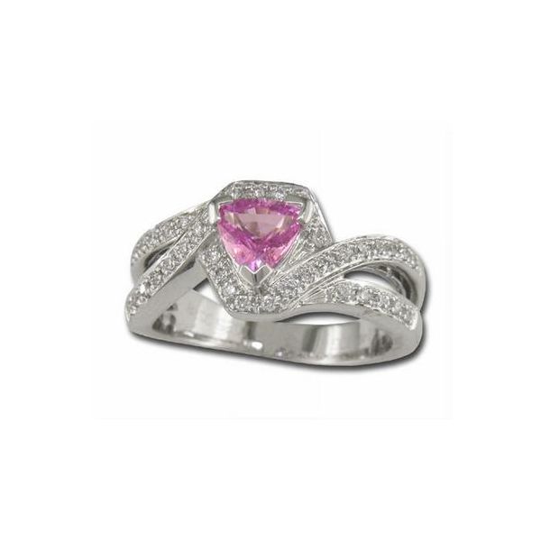 14k White Gold Pink Sapphire & Diamond Ring Orin Jewelers Northville, MI