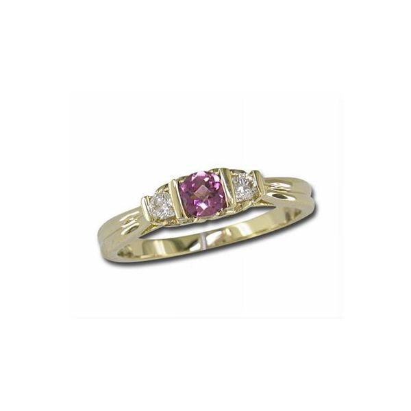 14k Yellow Gold Pink Tourmaline & Diamond Ring Orin Jewelers Northville, MI