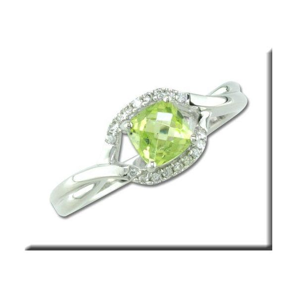 14k White Gold Peridot & Diamond Ring Orin Jewelers Northville, MI