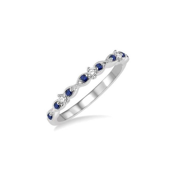 14k White Gold Fashion Ring With 8 Sapphires & 3 Diamonds Orin Jewelers Northville, MI