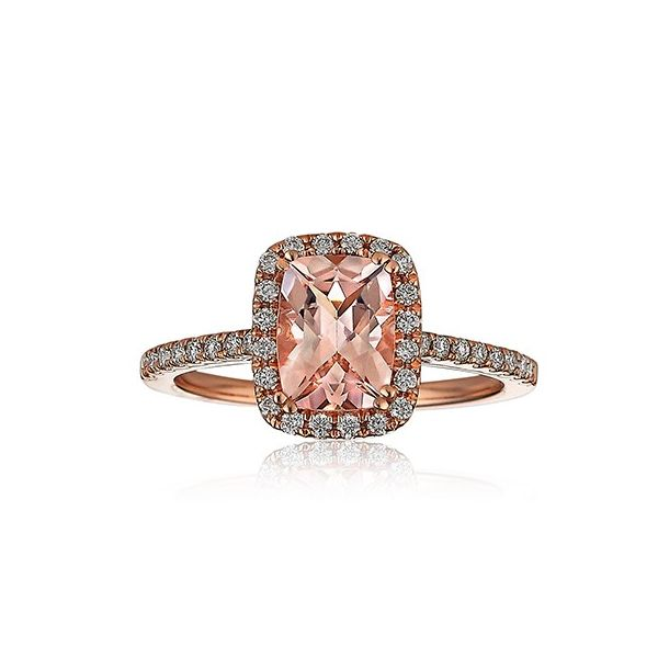 14k Rosé Gold Morganite & Diamond Fashion Ring Orin Jewelers Northville, MI