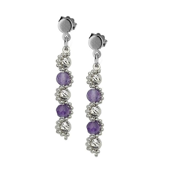 Lady's Sterling Silver & Amethyst Princess Earrings Orin Jewelers Northville, MI