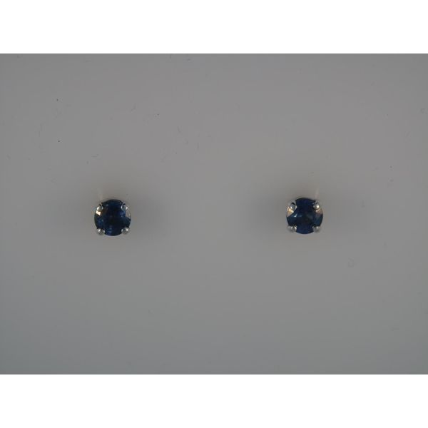 Lady's 14K White Gold Earrings W/2 Sapphires Orin Jewelers Northville, MI