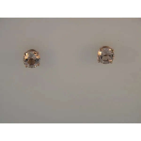 Lady's 14K Two Tone Stud Earrings w/2 Morganites Orin Jewelers Northville, MI