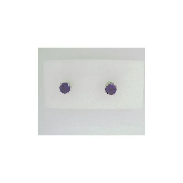 Lady's 14K White Gold Stud Earrings w/2 Amethysts Orin Jewelers Northville, MI