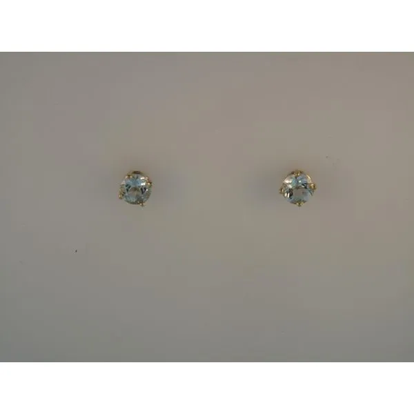 Lady's 14K White Gold Stud Earrings w/2 Aquamarines Orin Jewelers Northville, MI