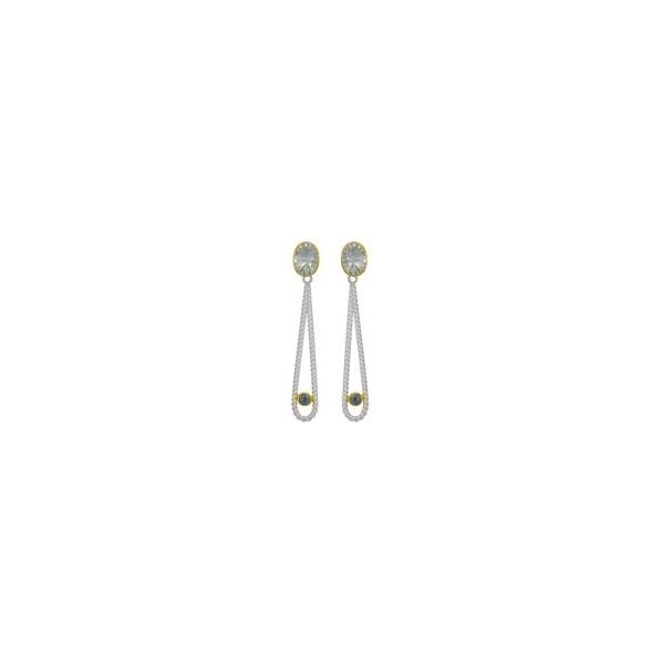 Sterling Silver and 22K Gold Vermeil Earring with Envy Topaz and Green Amethyst Orin Jewelers Northville, MI