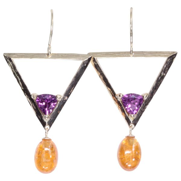 Lady's 14k Yellow Gold Earrings With Spessartite Garnet & Purple Garnet Orin Jewelers Northville, MI