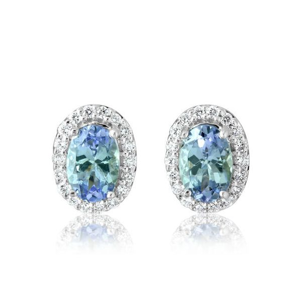 14k White Gold Tanzanite & Diamond Earrings Orin Jewelers Northville, MI