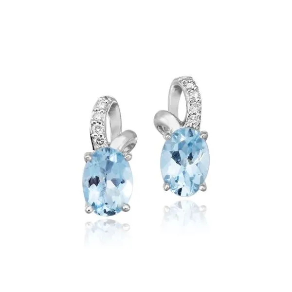 14k White Gold Aquamarine & Diamond Earrings Orin Jewelers Northville, MI