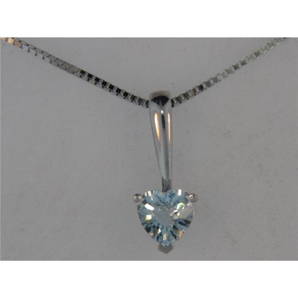 Lady's 14K White Gold Pendant W/1 Aquamarine Orin Jewelers Northville, MI