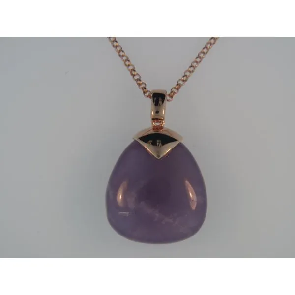 Lady's SS & Rose Gold Overlay Pendant w/1 Amethyst Orin Jewelers Northville, MI