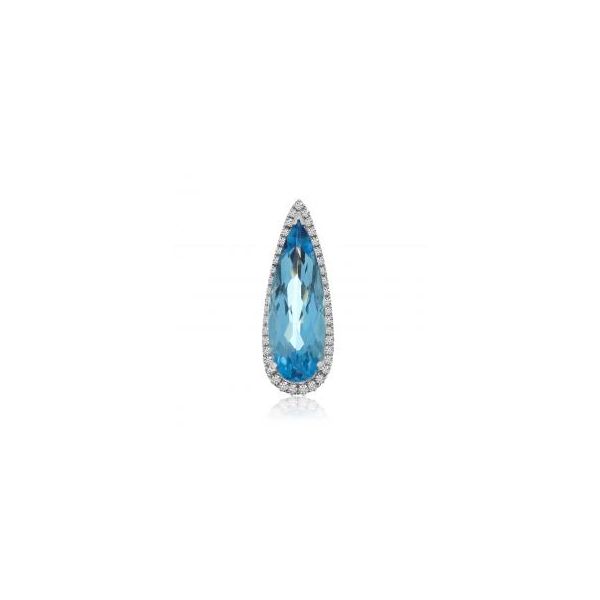 Lady's 14K White Gold Pendant w/1 Blue Topaz & 40 Diamonds Orin Jewelers Northville, MI
