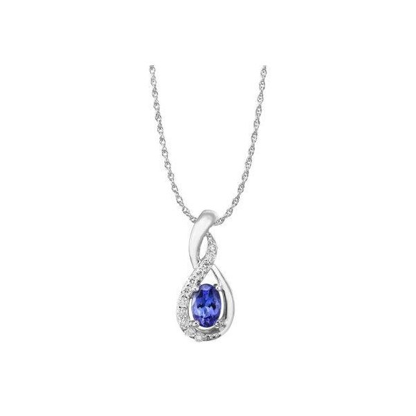 Lady's 14K White Gold Pendant w/1 Tanzanite & 11 Diamonds Orin Jewelers Northville, MI