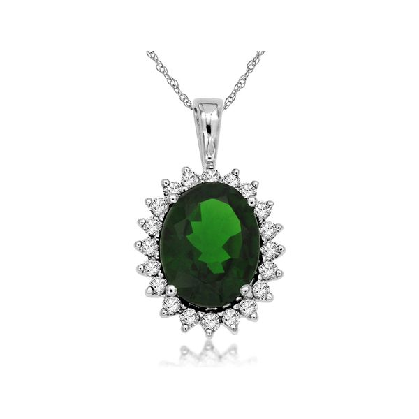 Chrome Diopside & Diamond Pendant Orin Jewelers Northville, MI