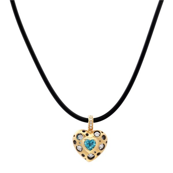 Mirror Heart with Blue Topaz & Diamonds Orin Jewelers Northville, MI