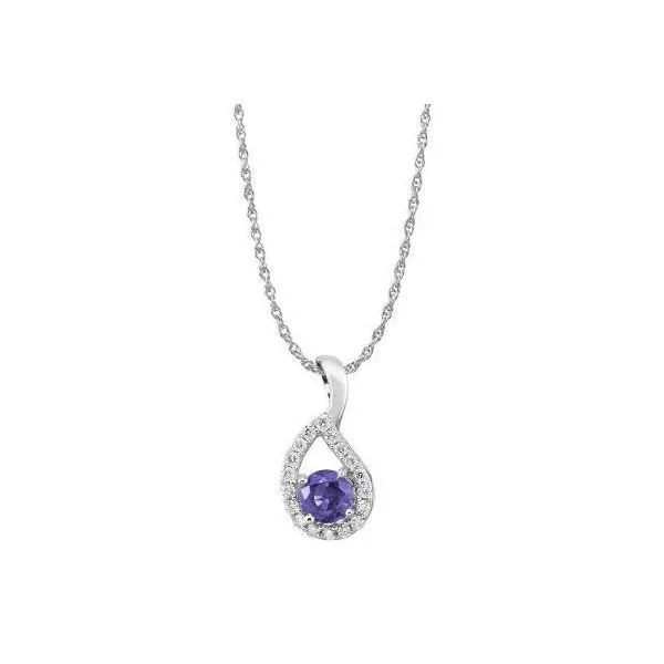 14k White Gold Tanzanite & Diamond Pendant Orin Jewelers Northville, MI