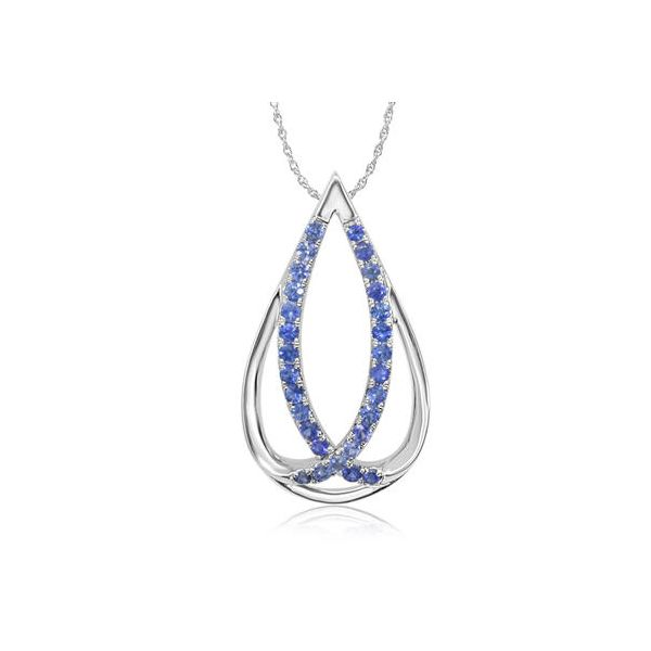 14k White Gold Blue Sapphire Pendant Orin Jewelers Northville, MI