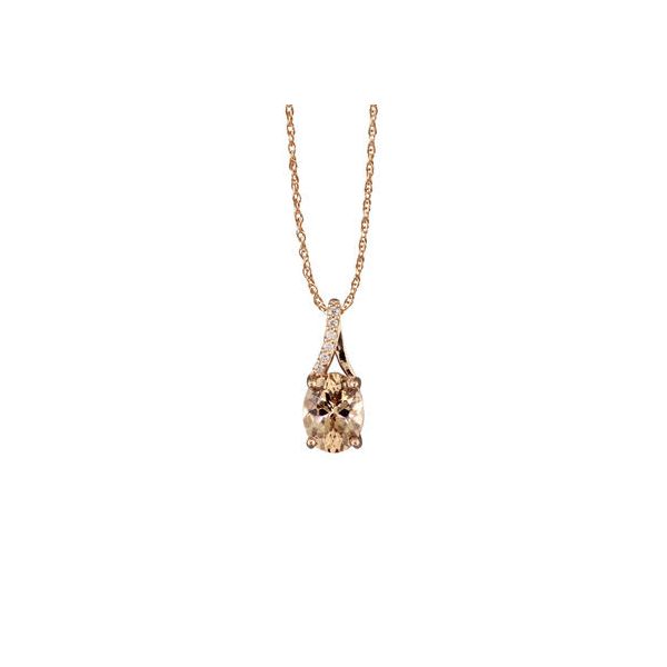 Lady's 14K Rosé Gold Pendant w/1 Lotus Garnet & 6 Diamonds Orin Jewelers Northville, MI