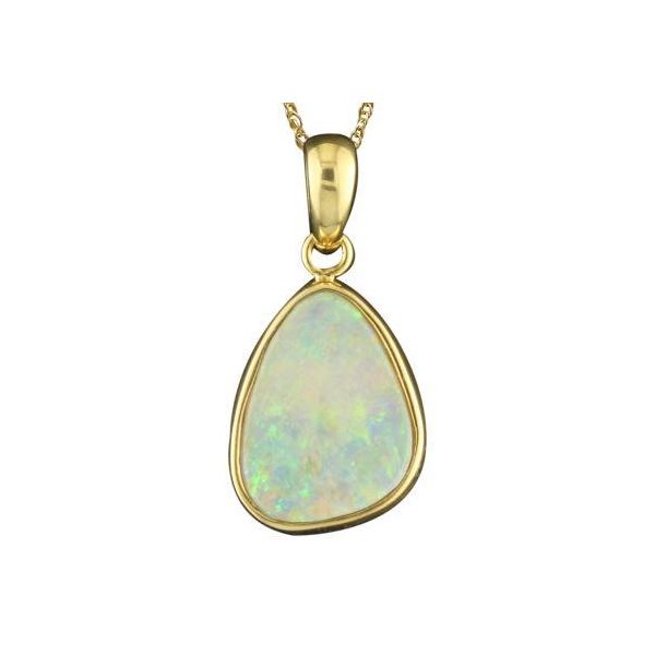 14K Yellow Gold Australian Opal Pendant Orin Jewelers Northville, MI