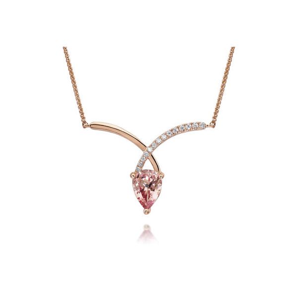 14k Rose Gold Lotus Garnet & Diamond Necklace Orin Jewelers Northville, MI