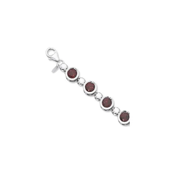 Lady's SS Garnet Bracelet Orin Jewelers Northville, MI