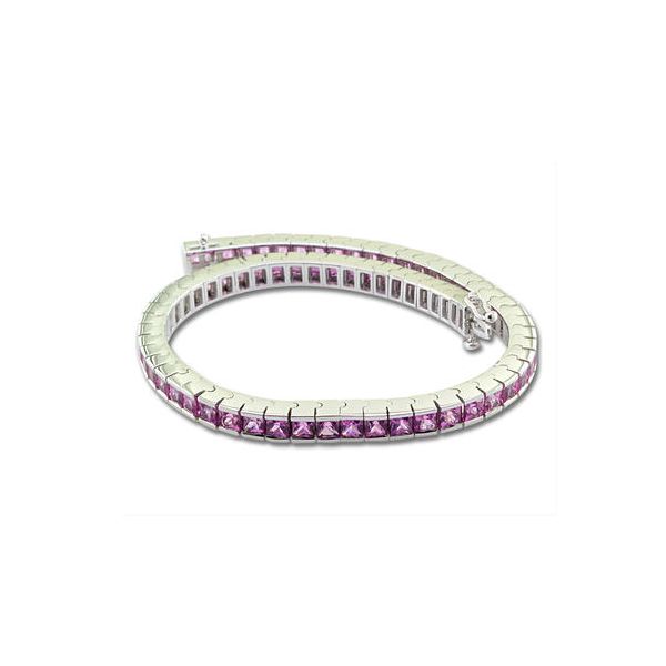 14k White G0ld Pink Sapphire Bracelet Orin Jewelers Northville, MI