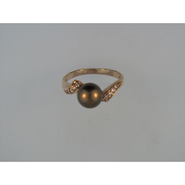 Lady's Ring w/1 Enhanced Chocolate Pearl & Diamonds Orin Jewelers Northville, MI