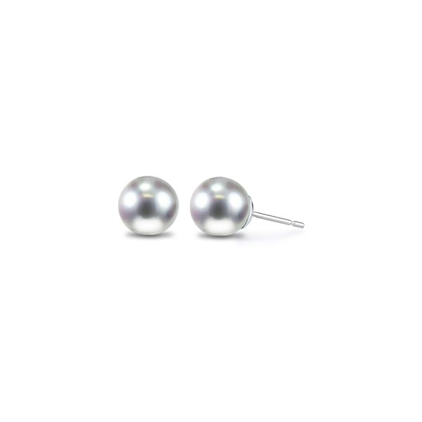 14k White Gold Earrings With 2= Round 10mm Freshwater Pearls Orin Jewelers Northville, MI