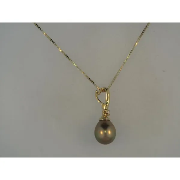 Lady's 14K Yellow Gold Enhanced Chocolate Pearl Enhancer Orin Jewelers Northville, MI