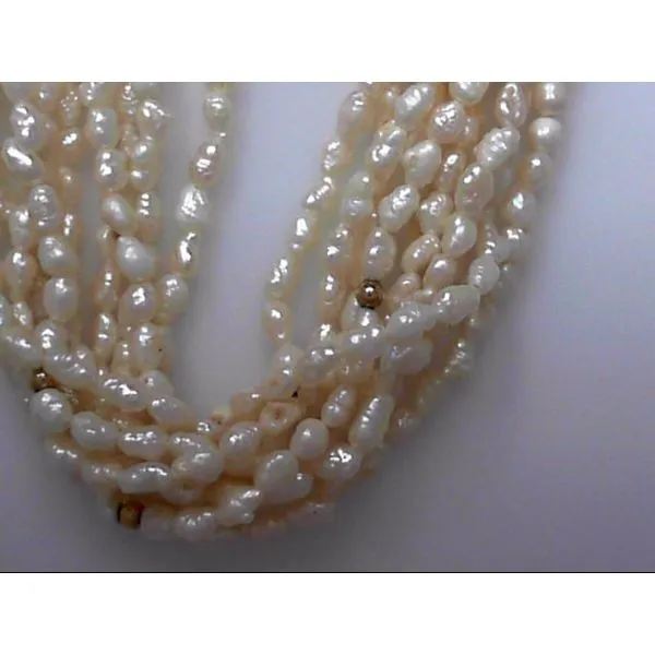 10-Strand Freshwater Pearl Necklace With Gold Beads & Clasp Orin Jewelers Northville, MI