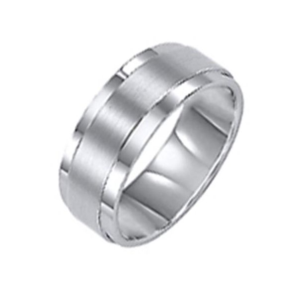 White Tungsten Carbide Wedding Band Orin Jewelers Northville, MI