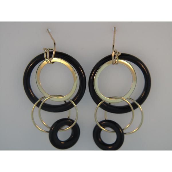 Lady's 14K Yellow Gold & Black Onyx Earrings Orin Jewelers Northville, MI