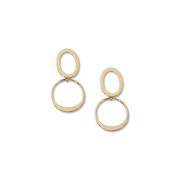 Lady's 14K Yellow Gold Trembling Circle Drop Earrings Orin Jewelers Northville, MI