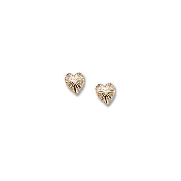 Lady's 14K Yellow Gold Heart Stud Earrings Orin Jewelers Northville, MI