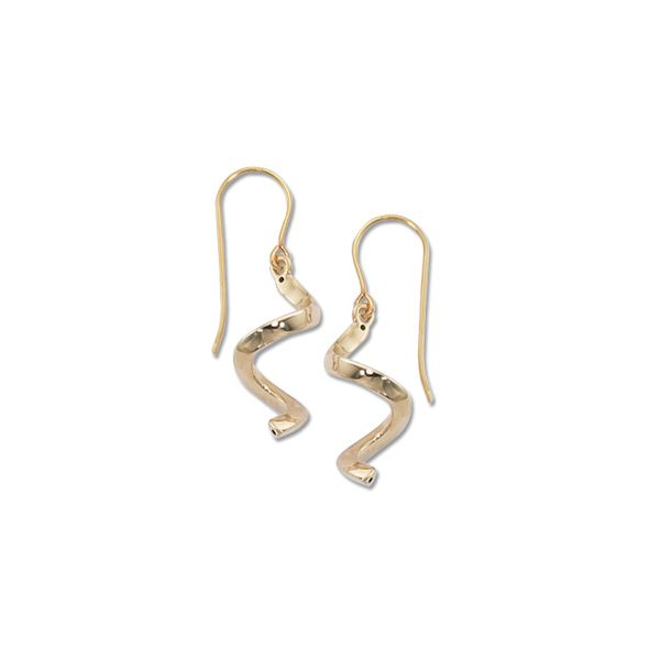 Lady's 14K Yellow Gold Twist Dangle Earrings Orin Jewelers Northville, MI