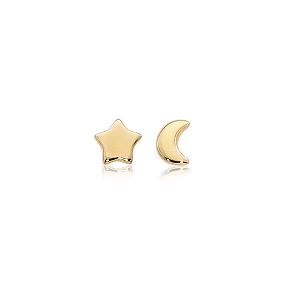 Lady's 14K Yellow Gold Star & Moon Earrings Orin Jewelers Northville, MI