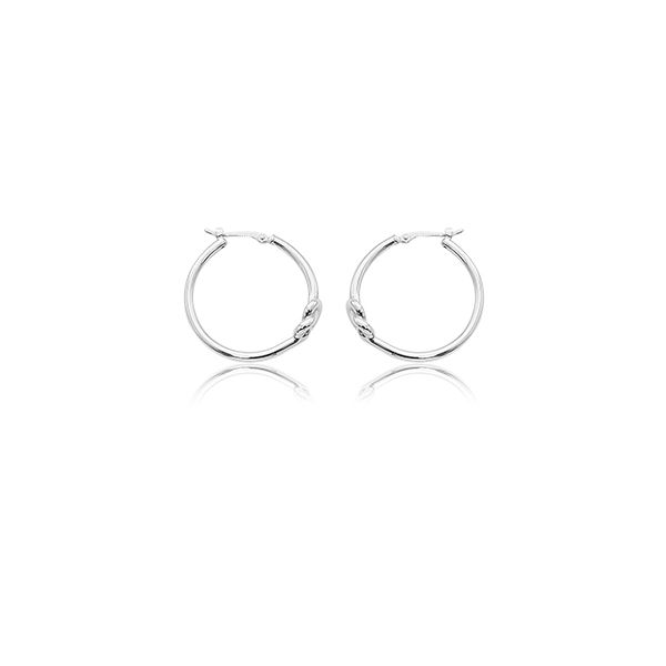 Lady's 14K White Gold Knot Hoop Earrings Orin Jewelers Northville, MI