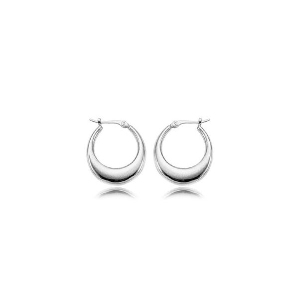 Lady's 14K White Gold Polished Hoop Earrings Orin Jewelers Northville, MI