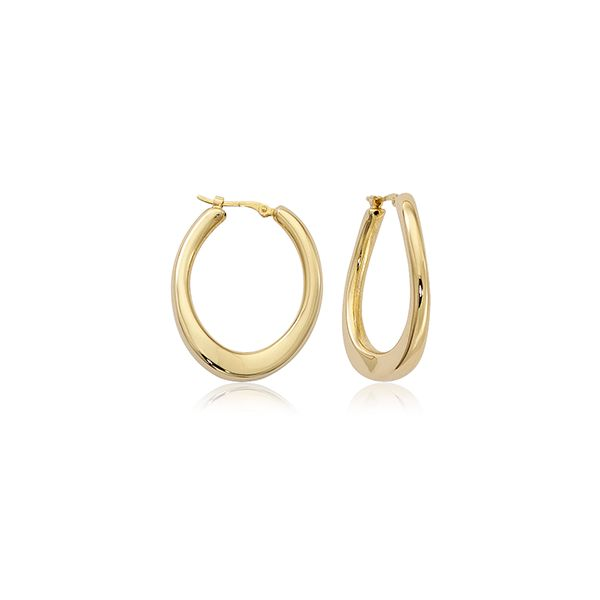 14 Karat Yellow Gold Offset U Shape Hoop Earrings Orin Jewelers Northville, MI