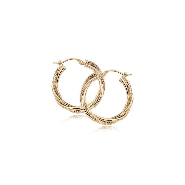 Lady's 14K Yellow Gold Twist Tubes Earrings Orin Jewelers Northville, MI