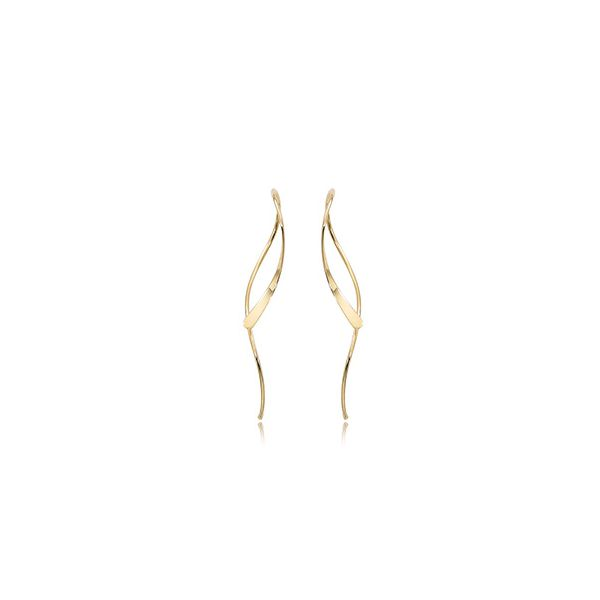 14K Yellow Gold  Ribbon Post Earrings Orin Jewelers Northville, MI