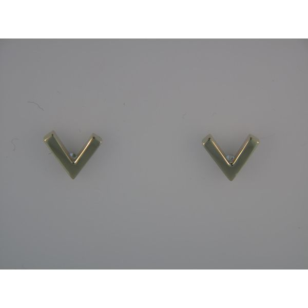 Lady's 14K Yellow Gold Chevron Earrings Orin Jewelers Northville, MI