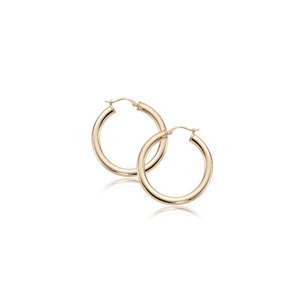 14k Yellow Gold 30mm Flat Oval Hoop Earrings Orin Jewelers Northville, MI