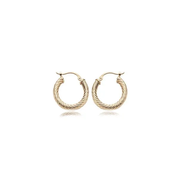 14K Yellow Gold Mm Twist Tube Hoop Earrings Orin Jewelers Northville, MI